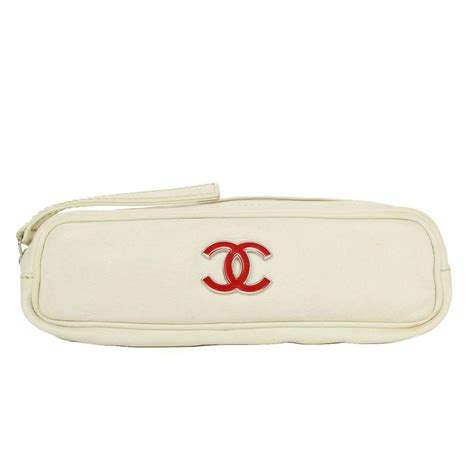 chanel pencil case|chanel leather clutch.